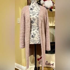 POL blush pink long cardigan M